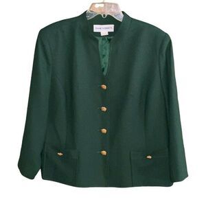 Diane Roberts Green Jacket Blazer Size 14